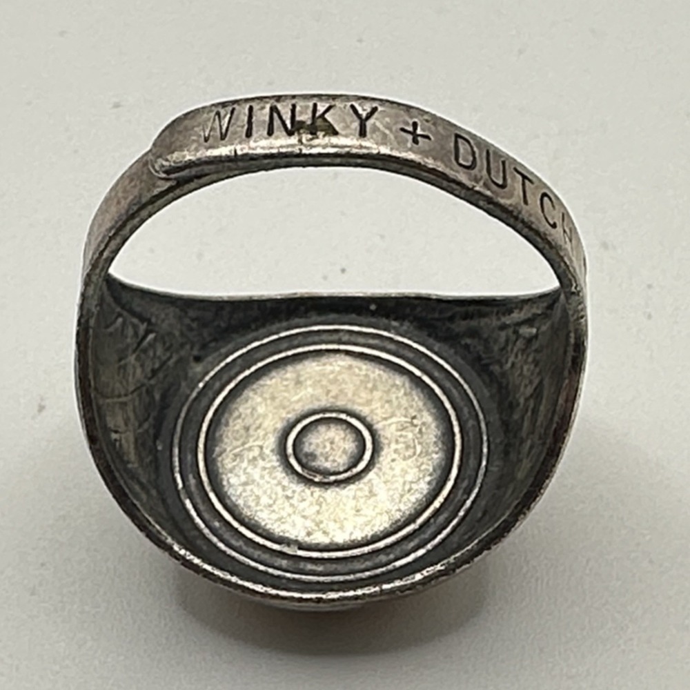Winky + Dutch Blonde Pin Up Girl Cameo Ring Silver Tone Adjustable Size 7 - Picture 6 of 11